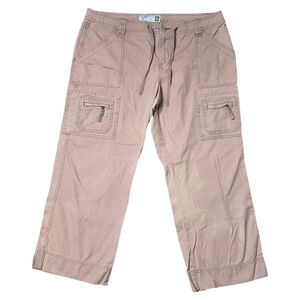 Old Navy Tan-Pink Low Rise Cargo Pants Cropped Size 14 Vintage Y2K